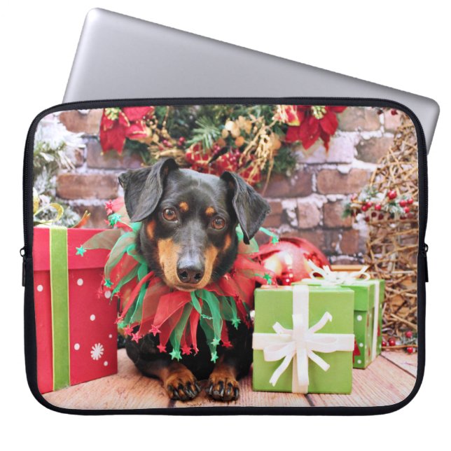 Funda Para Portátil Navidad - Dachshund - Tanner (Frente)