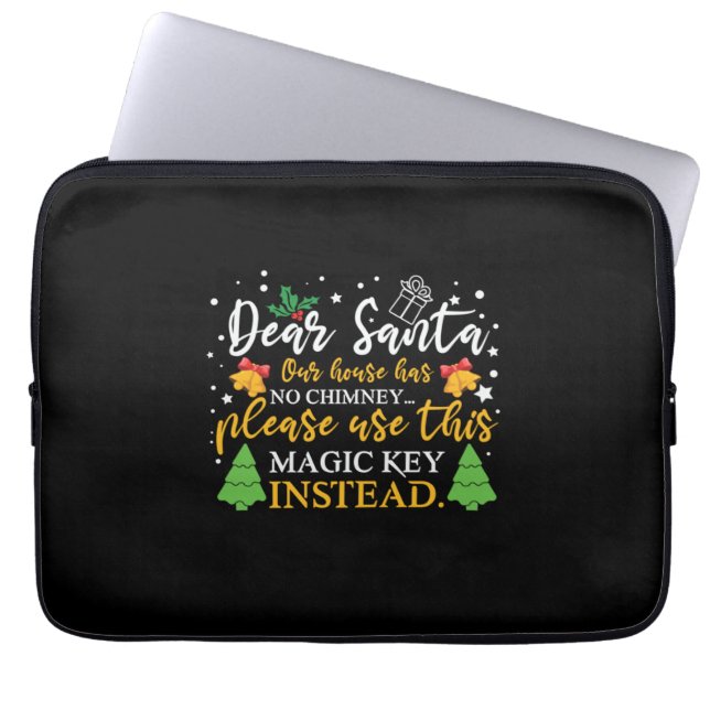 Funda Para Portátil Navidad Querida clave Santa Mágica (Frente)