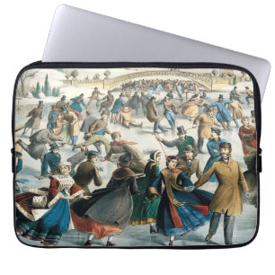 Funda Para Portátil Navidad Victoriana Central Park Currier & Ives