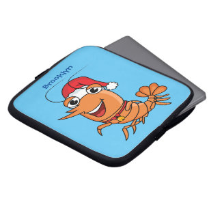 Funda Para Portátil Navidades alegres, camarones, personalizado ilustr