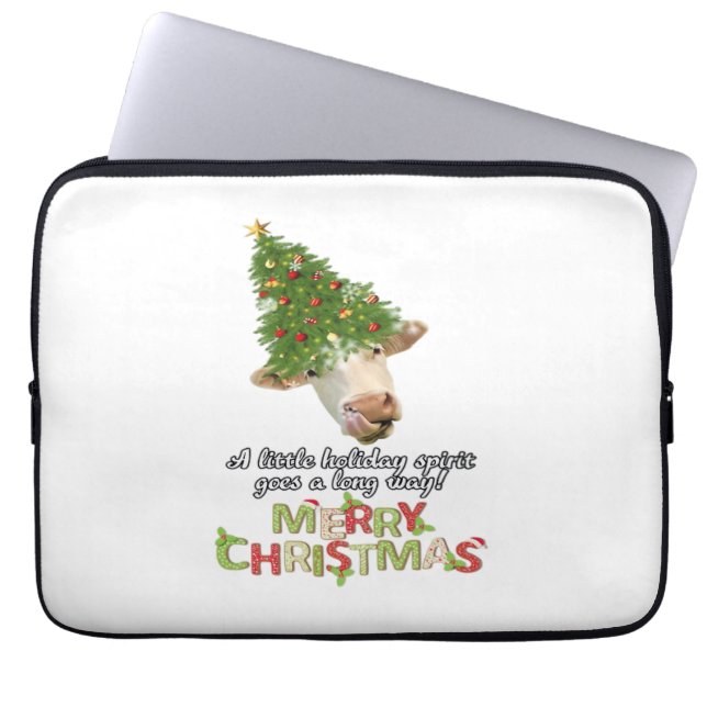 Funda Para Portátil Navidades alumbran a amantes de la vaca camiseta c (Frente)
