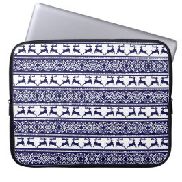 Funda Para Portátil Navidades, azul y blanco escandinavo