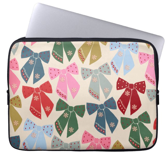 Funda Para Portátil Navidades Bows Coquette (Frente)