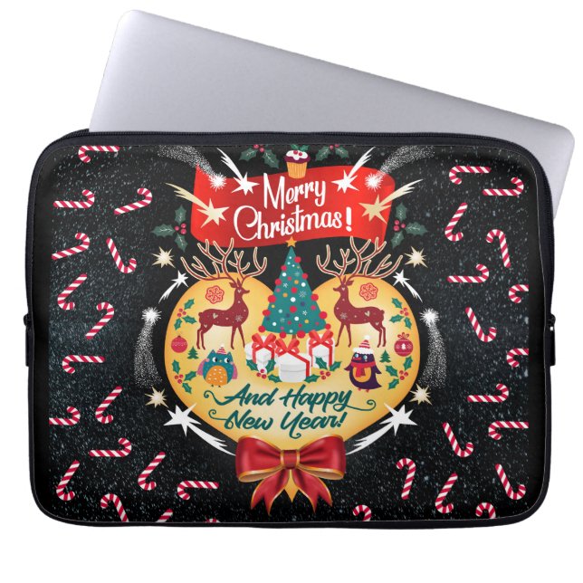 Funda Para Portátil Navidades Candies (Frente)