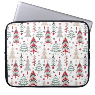 Funda Para Portátil Navidades, colorido, árbol de Navidad, rojo, verde