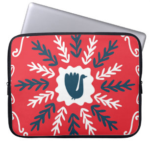 Funda Para Portátil Navidades de arte Folk Doodle Tile