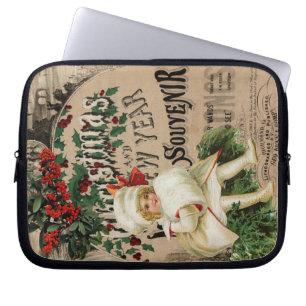 Funda Para Portátil Navidades de Ephemera Poster de recuerdos de Año N