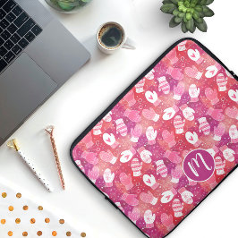 Funda Para Portátil Navidades de invierno reducen el patrón en rosa