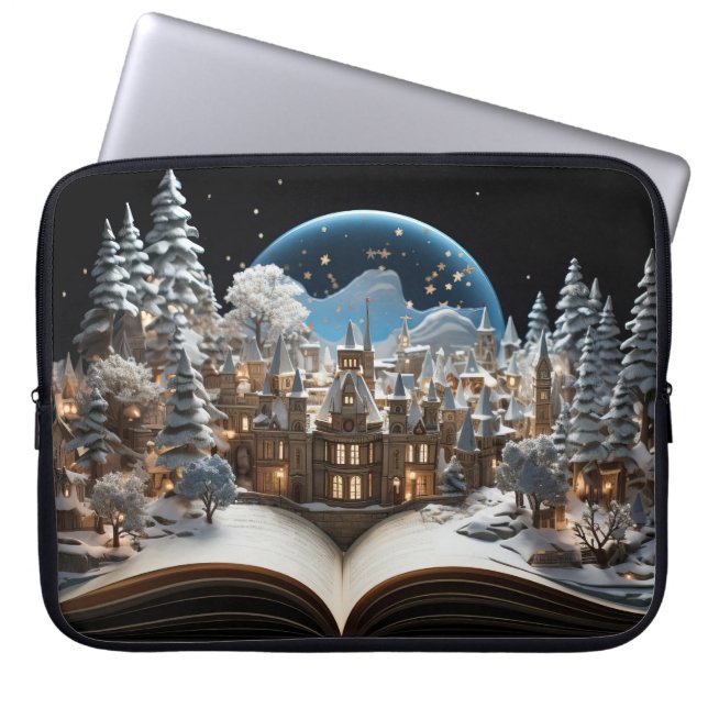 Funda Para Portátil Navidades de la aldea de Snow-Globe (Frente)