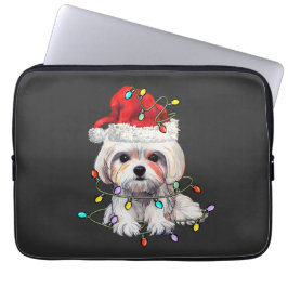 Funda Para Portátil Navidades de perros malteses, Navidad Perro maltés