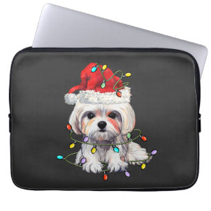Funda Para Portátil Navidades de perros malteses, Navidad Perro maltés