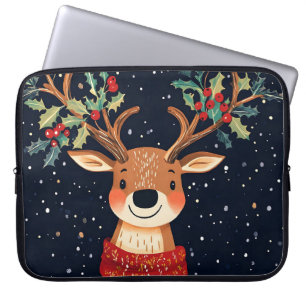 Funda Para Portátil Navidades de renos Starry Noche de Twinkle