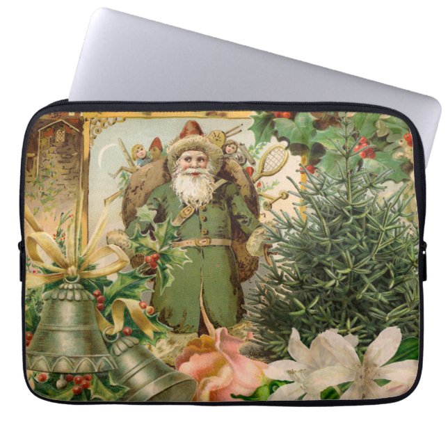 Funda Para Portátil Navidades de Santa Claus Bellas Artes Antiguas (Frente)