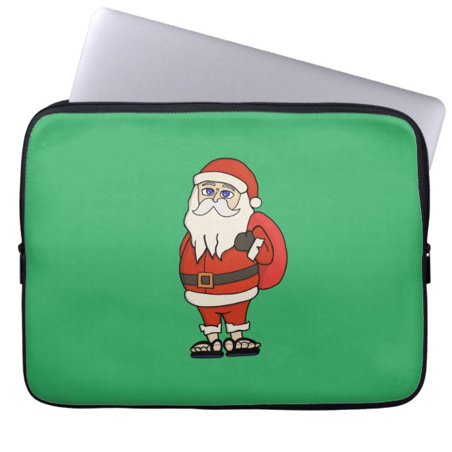 Funda Para Portátil Navidades de Santa Claus Flip Flops (Frente)