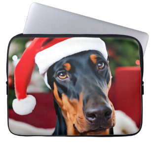 Funda Para Portátil Navidades Doberman