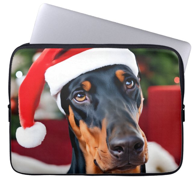 Funda Para Portátil Navidades Doberman (Frente)