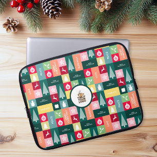 Funda Para Portátil Navidades Felices Fiestas Nombre Corporativo Moder