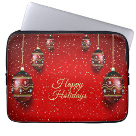Funda Para Portátil Navidades Fiesta Golden Red Winter Holidays Elegan