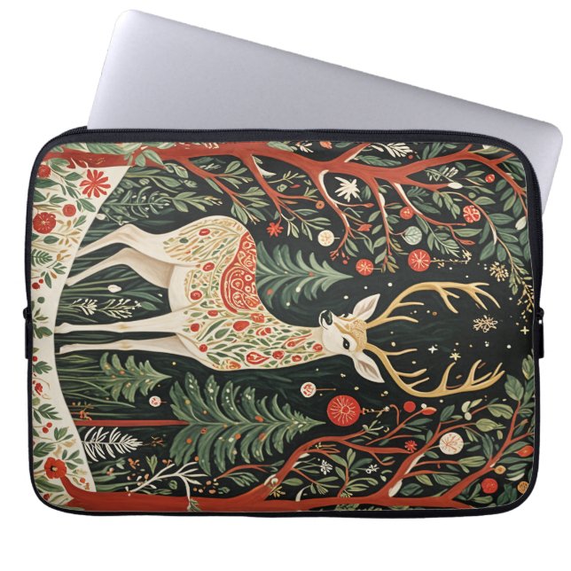 Funda Para Portátil Navidades forestales de medianoche (Frente)