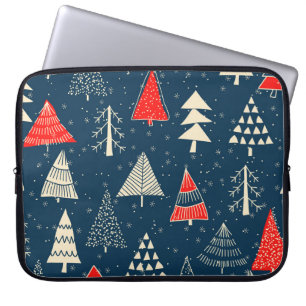 Funda Para Portátil Navidades garabatos, ininterrumpido patrón inverna