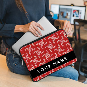 Funda Para Portátil Navidades Garland, Red, Tu nombre, Personalizar