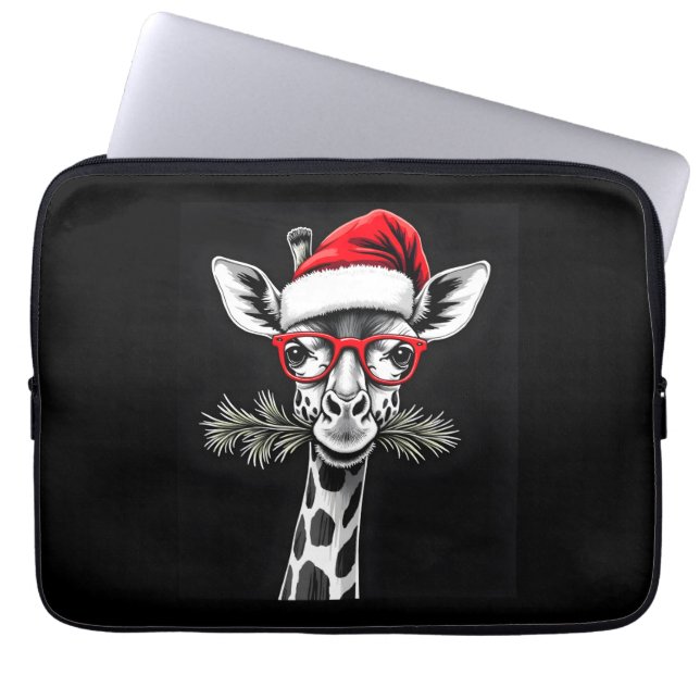 Funda Para Portátil Navidades Giraffe Santa Hat Pajama Gift (Frente)