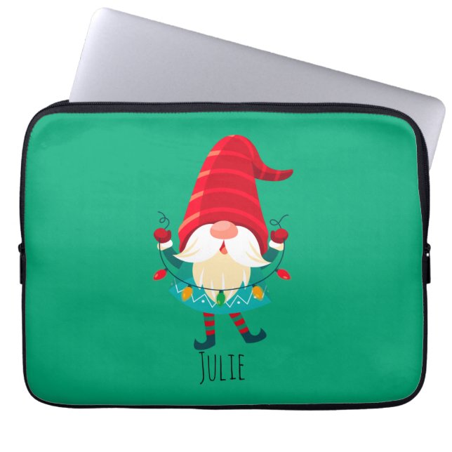 Funda Para Portátil Navidades Gnome portando Navidades Luces (Frente)
