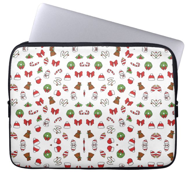 Funda Para Portátil Navidades Holiday Cute Decoración Santa Hat (Frente)