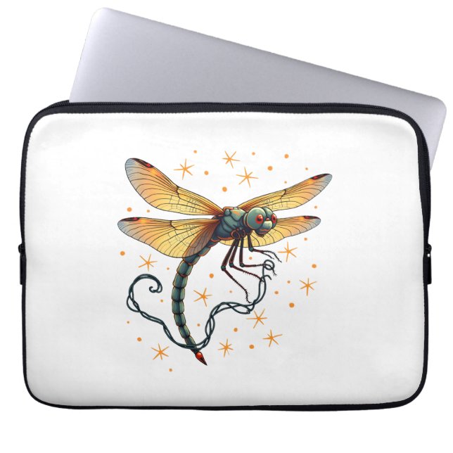 Funda Para Portátil Navidades Luces Dragonfly (Frente)