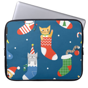 Funda Para Portátil Navidades Personalizados Gatos Patrón Cuto
