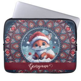 Funda Para Portátil Navidades personalizados Kawaii Fox Dot Mandala