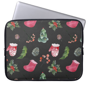 Funda Para Portátil Navidades Reindeer: Patrón de color de agua sin fo