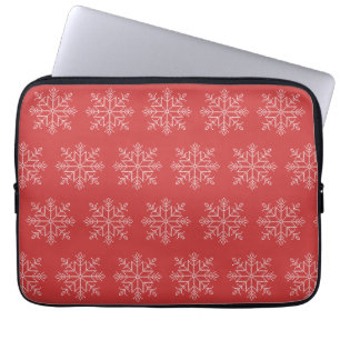 Funda Para Portátil Navidades rojos arte estacional de copos de nieve