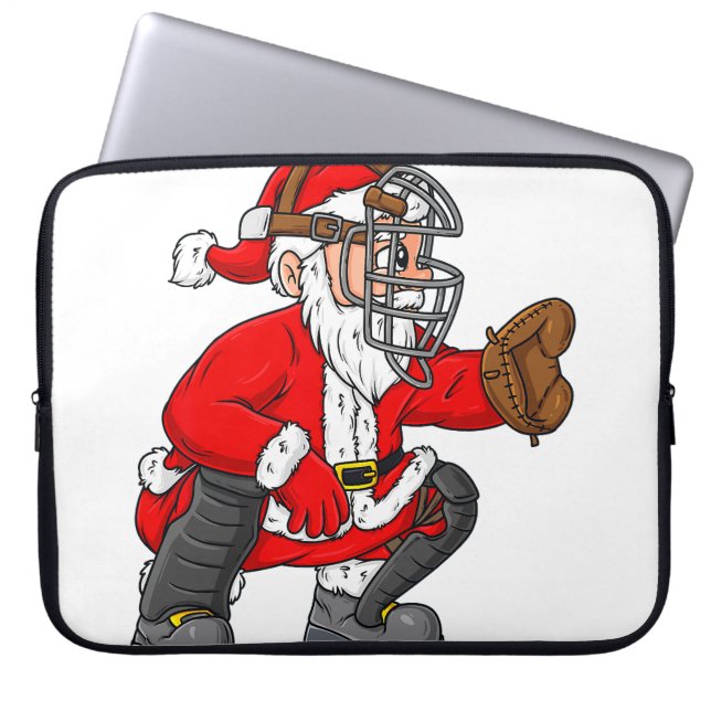 Funda Para Portátil Navidades Santa Claus Chicas de beisbol Catcher Bo (Frente)
