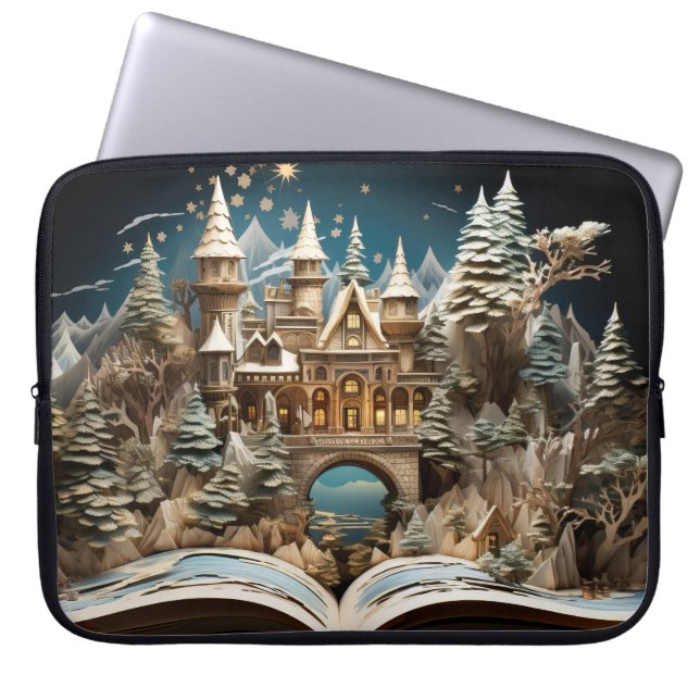 Funda Para Portátil Navidades Storybook Castle Pop-Up Wonderland (Frente)