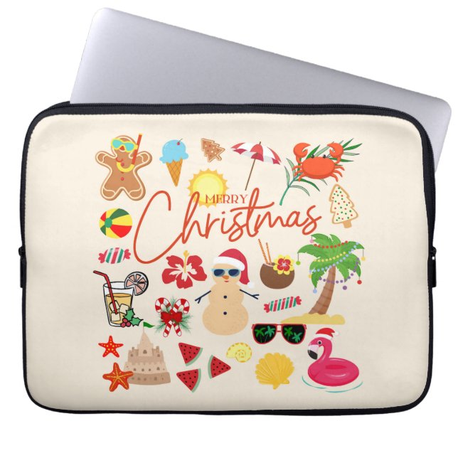Funda Para Portátil Navidades tropicales (Frente)