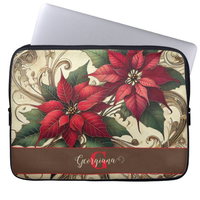 Funda Para Portátil Navidades tropicales vibrantes personalizados Poin (Frente)