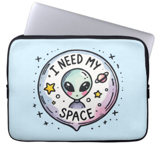 Funda Para Portátil Necesito mi espacio Alien Cute