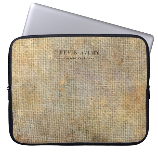 Funda Para Portátil Negocio de textura de línea rústica personalizada (Frente)