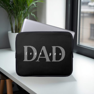 Funda para portátil negra 'Te quiero, papá', elega