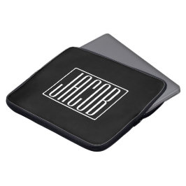 Funda Para Portátil Negrita y moderna tu nombre o palabra | Blanco sob