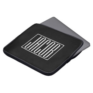 Funda Para Portátil Negrita y moderna tu nombre o palabra   Blanco sob