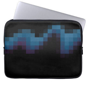 Funda Para Portátil Negro con los cuadrados azul marino y púrpuras en