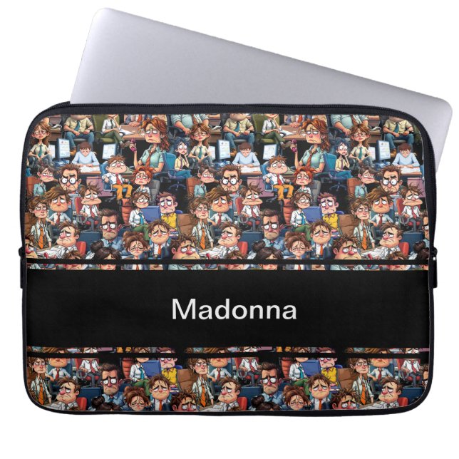 Funda Para Portátil negro de estrés laboral (Frente)