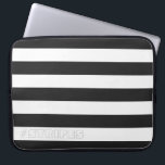 Funda Para Portátil Negro de las RAYAS en cualquier color<br><div class="desc">Las rayas horizontales contra el blanco,  de que pueden recolored. ¡Juegue con colores de fondo para crear nuevos efectos!</div>