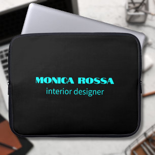 Funda Para Portátil Neon Blue Black simple profesional