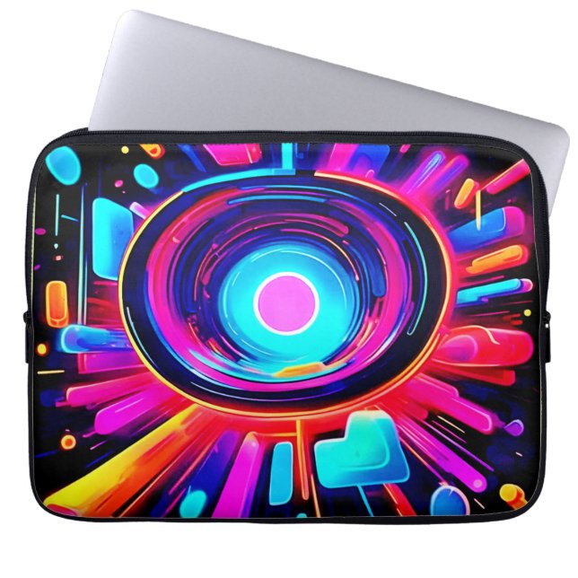 Funda Para Portátil Neon Burst: energía abstracta (Frente)