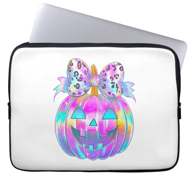 Funda Para Portátil Neon Coquette Halloween (Frente)