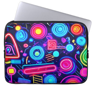 Funda Para Portátil Neon Dreamscape: Un Vibrante Resumen Del Arte