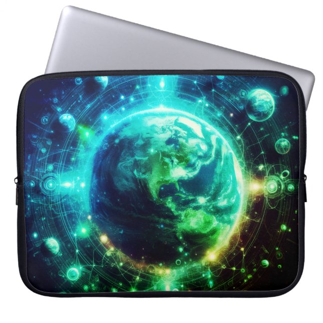 Funda Para Portátil Neon Earth and Her Siblings on 15" Electronics Bag (Frente)
